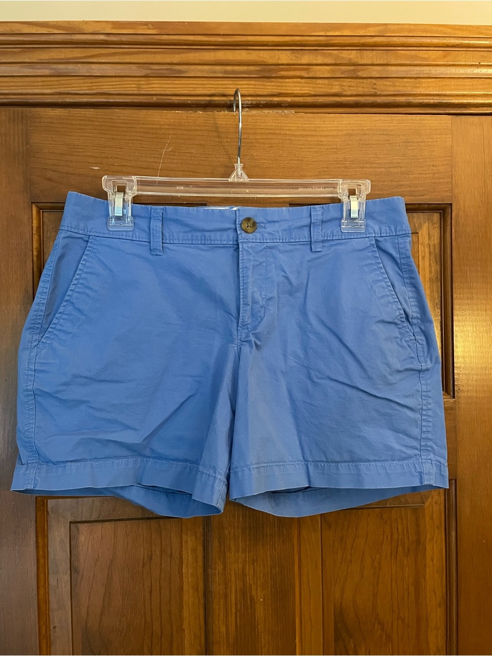 Old Navy Women’s Blue Cotton/Spandex Chino Shorts, Front/Back Pockets Size 4 Reg